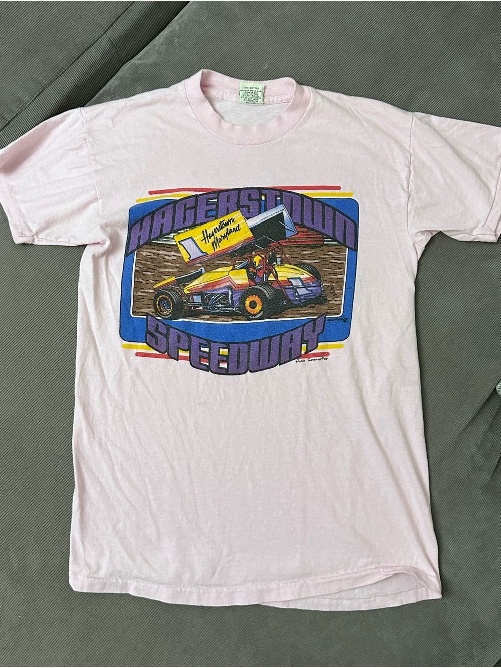Vintage 80s Hagerstown Speedway Maryland Single Stitch Shirt Size M - Fits Small